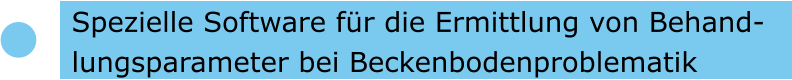Spezielle Software für die Ermittlung von Behand- lungsparameter bei Beckenbodenproblematik